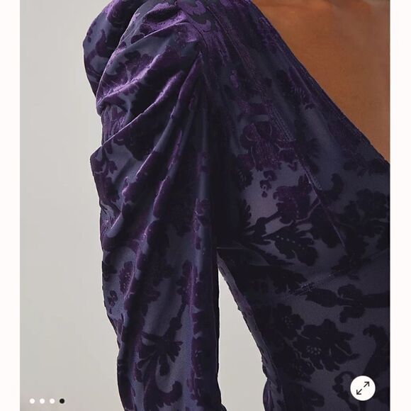 Free People Magic Hour Velvet Bodysuit NWT Sz M - Picture 3 of 9